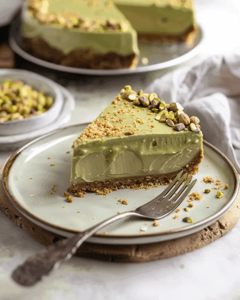 Pistachio Cheesecake With Pistachio Topping