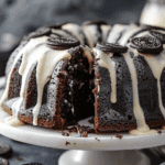 Moist Oreo Bundt Cake with Cream Cheese Glaze