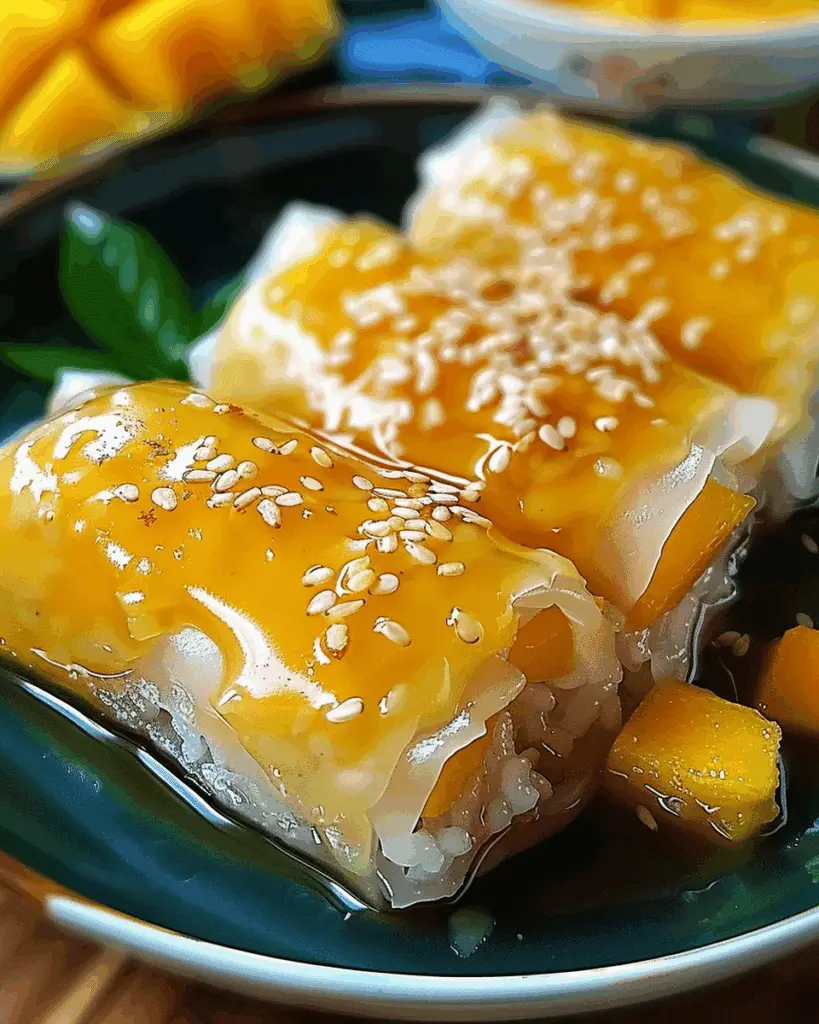 Sweet Mango Sticky Rice Rolls