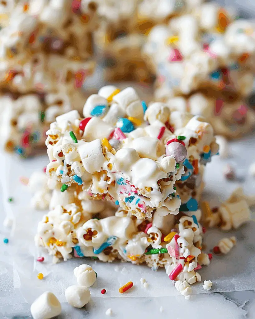 Homemade Funfetti Marshmallow Popcorn Treats Recipe