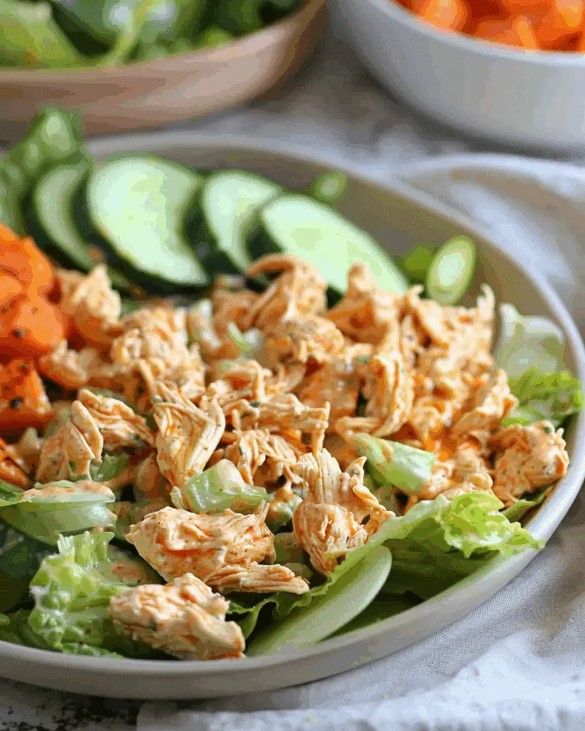 High Protein Buffalo Chicken Salad (Healthy, Easy)