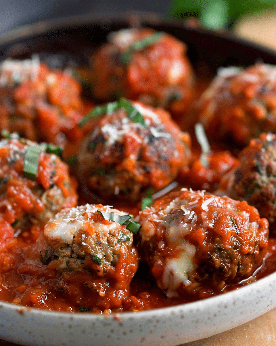 Mozzarella Stuffed Meatballs
