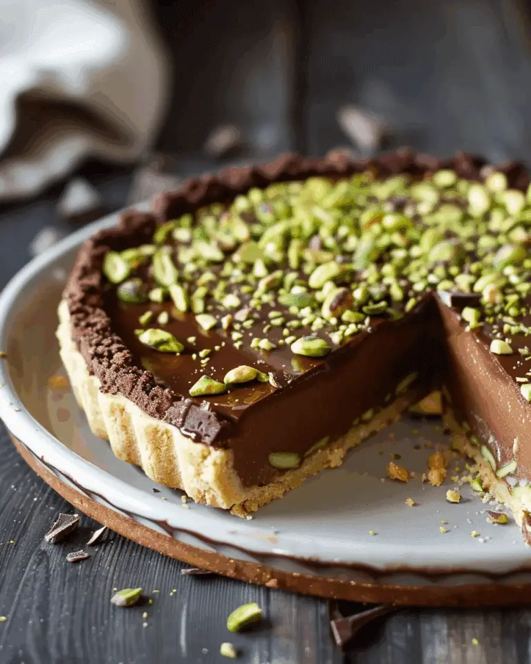 Chocolate Pistachio Ganache Tart Recipe