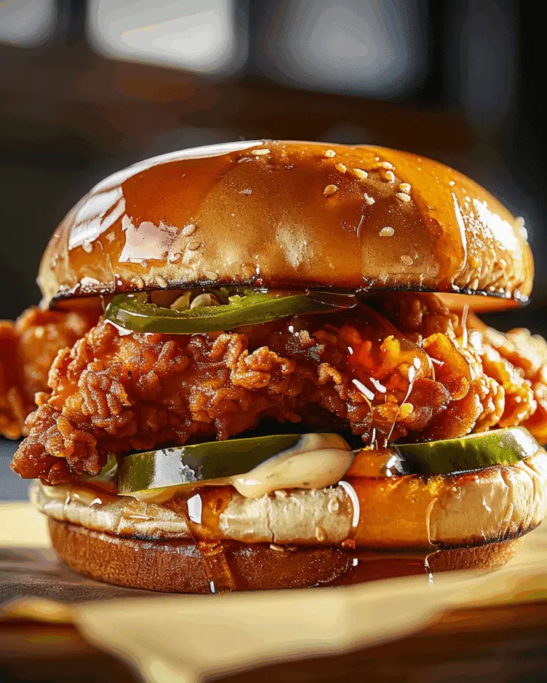Jalapeno Honey Drenched Crispy Fried Chicken Sandwich