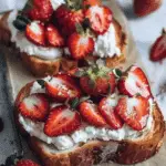 Roasted Strawberry Whipped Ricotta Toast
