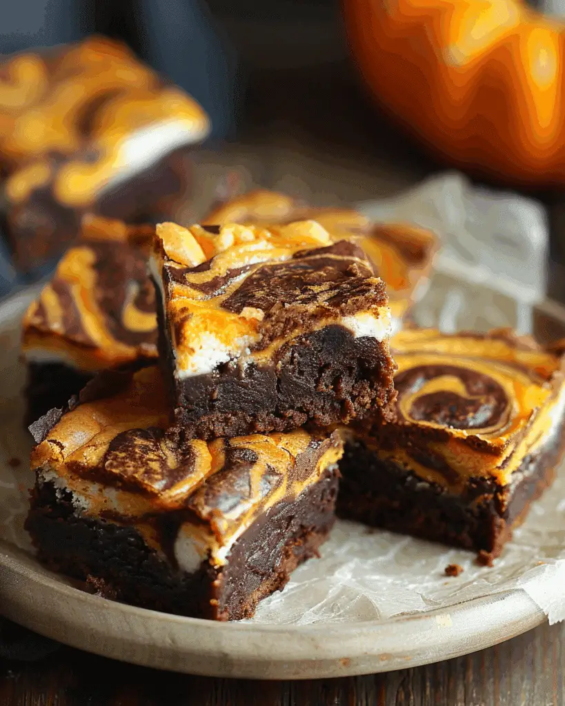 Pumpkin Cheesecake Swirl Brownies