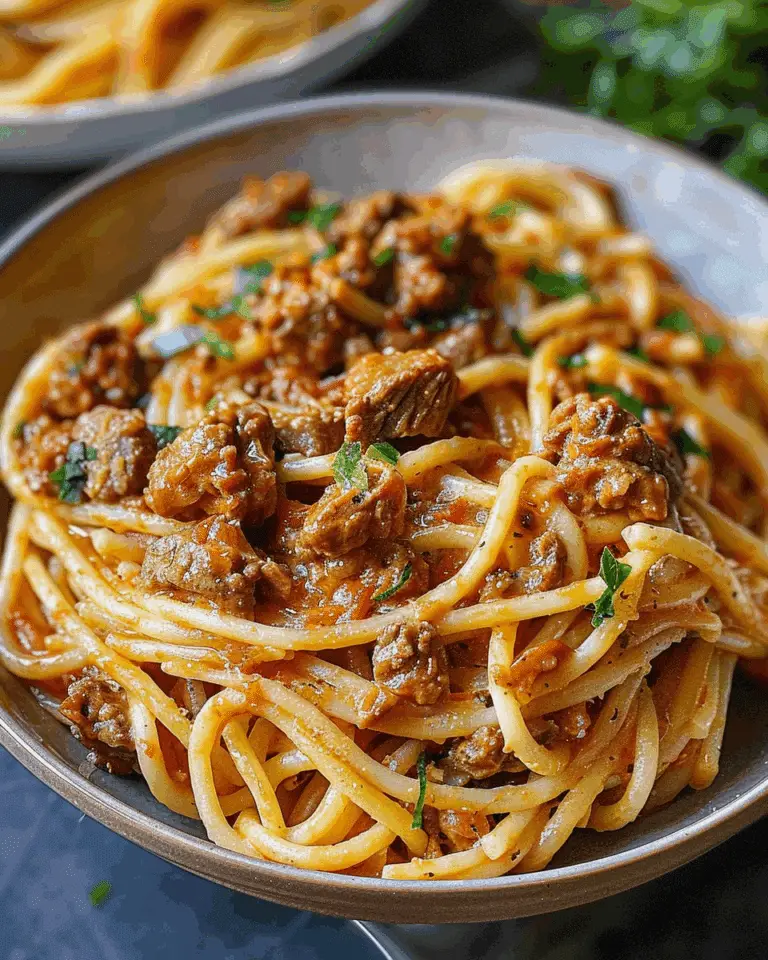 Creamy Velveeta Linguine with Italian Beef Marinara