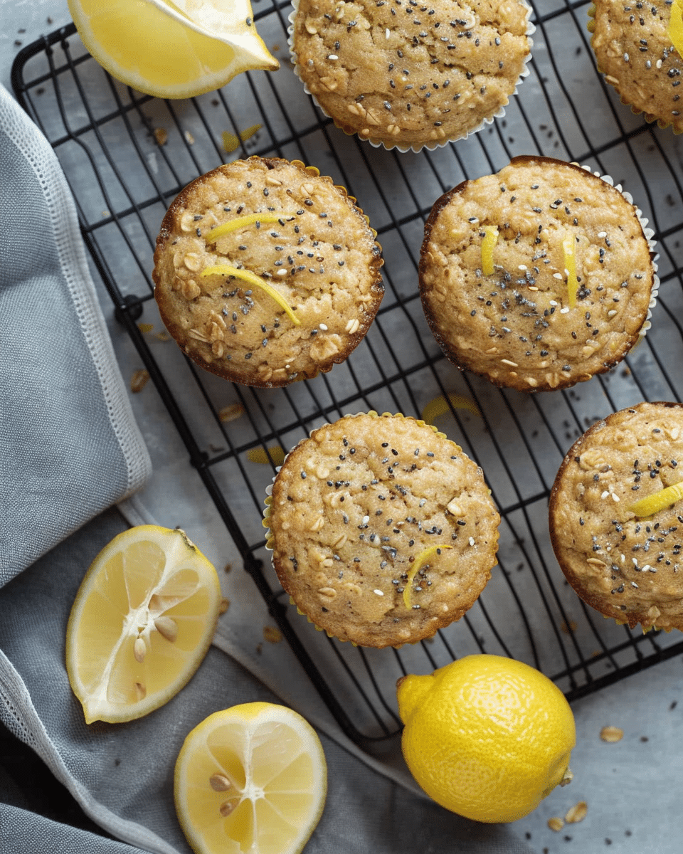 Lemon Chia Oat Muffins