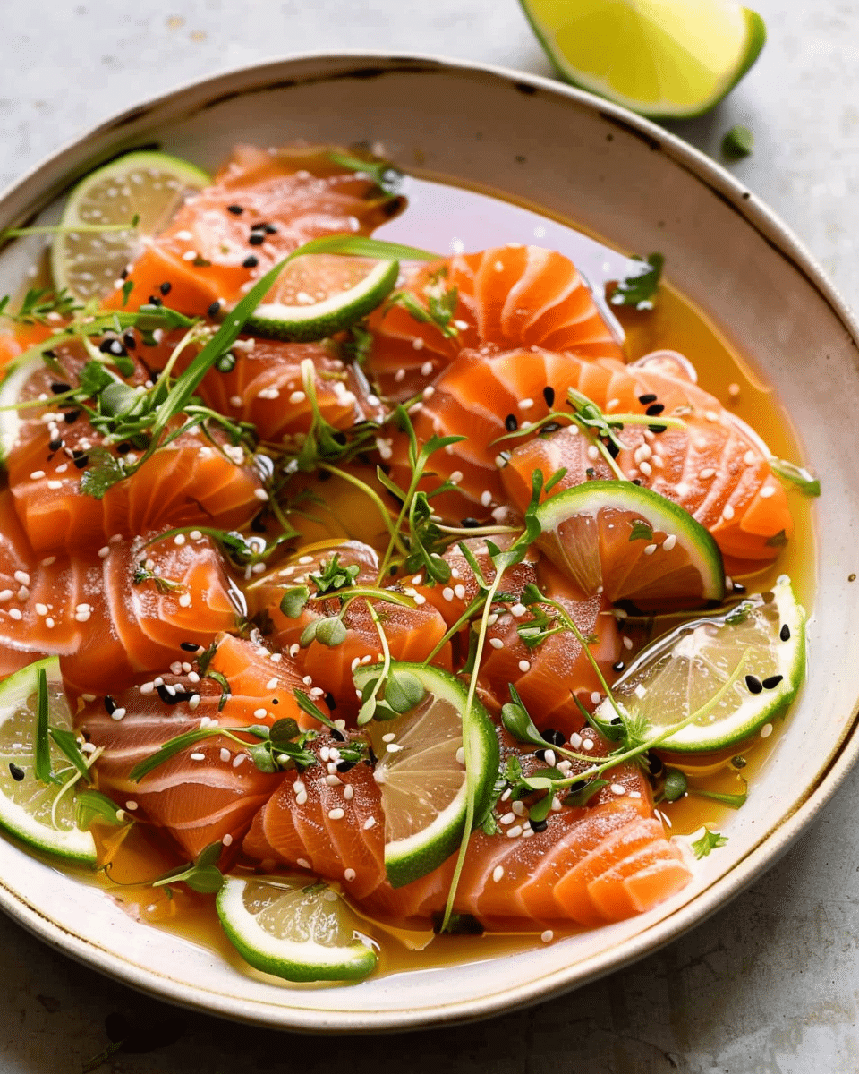 Salmon Crudo with Citrus Soy Dressing