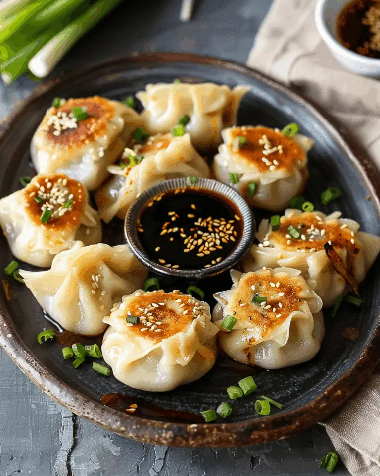Shiitake Mushroom Dumplings with Honey Teriyaki Sauce