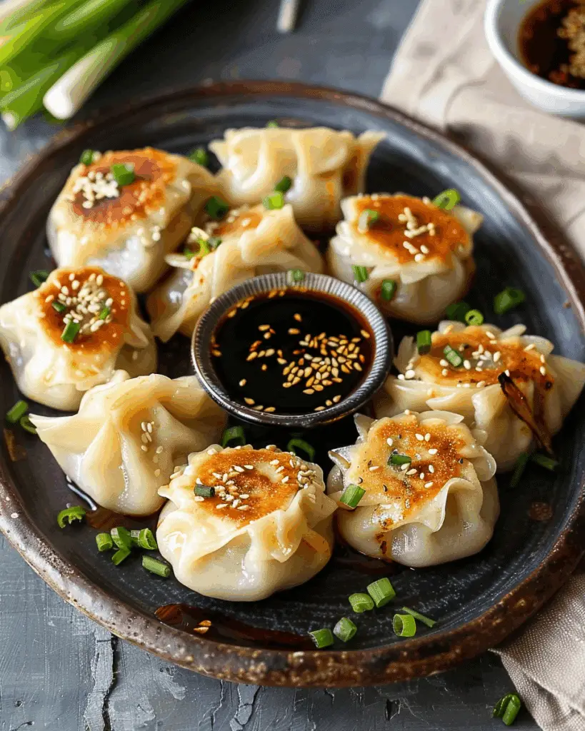Shiitake Mushroom Dumplings with Honey Teriyaki Sauce