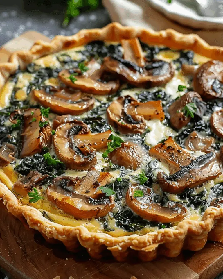 Cheesy Spinach & Mushroom Quiche