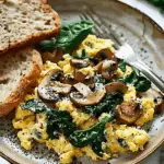 10-Minute Mushroom Spinach Scrambled Eggs (High-Protein)