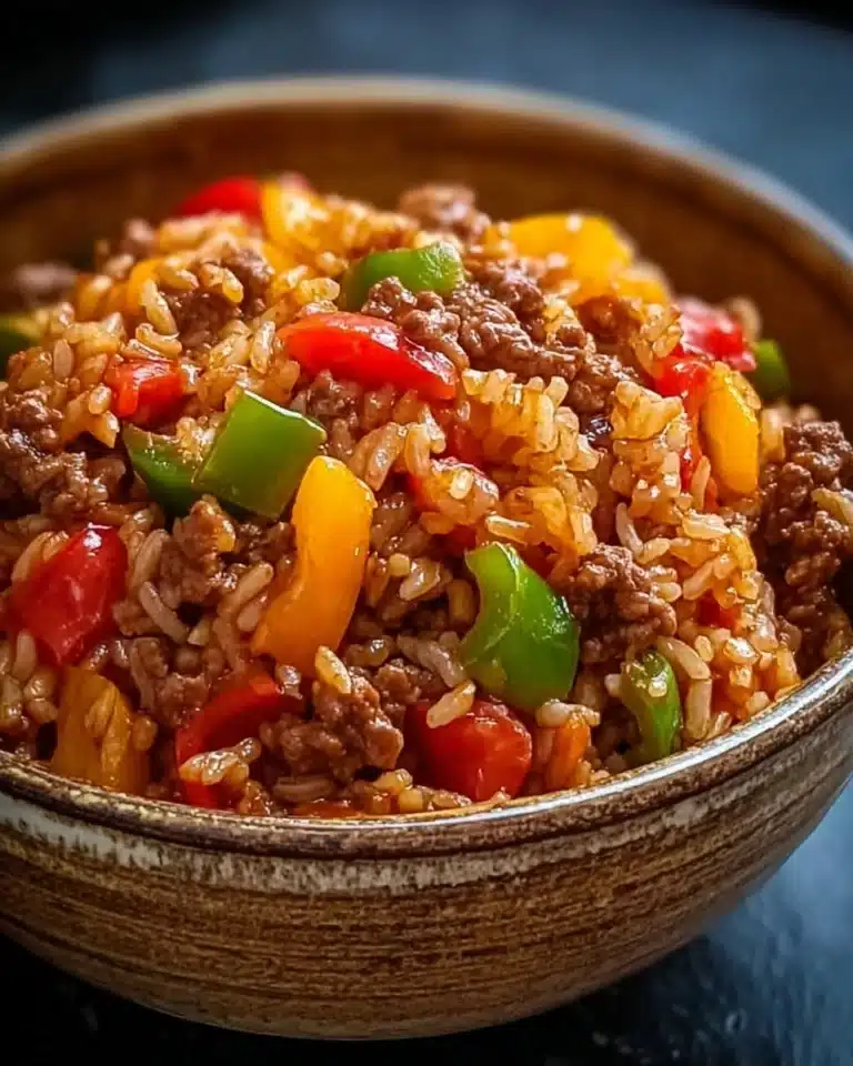Beef and Pepper Rice Bowl Recipe