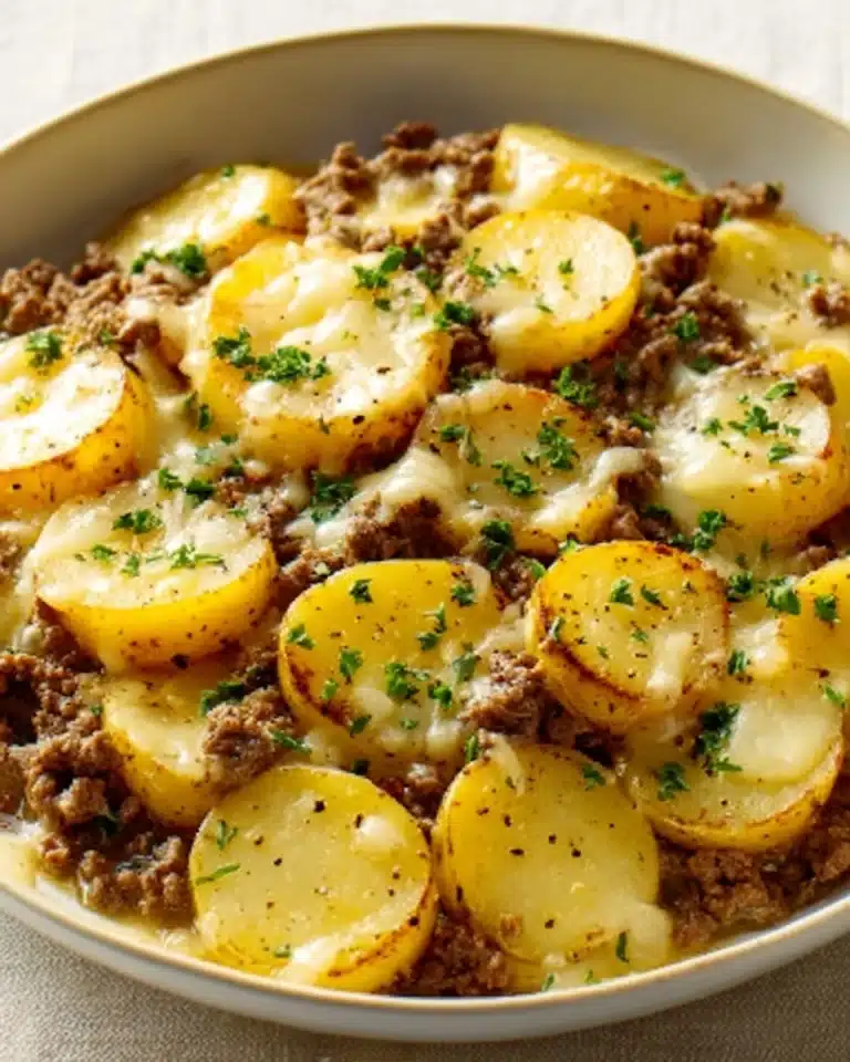 Cheesy Ground Beef & Potato Casserole Recipe