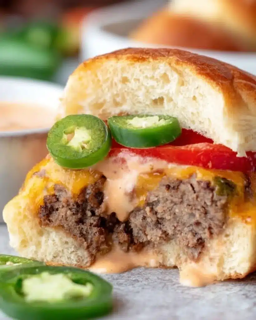 Jalapeño Cheeseburger Sliders with Spicy Mayo Recipe