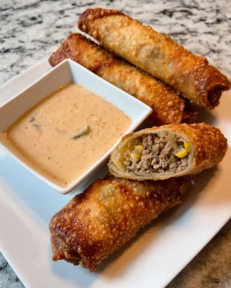 Cheeseburger Egg Rolls with Beef Recipe