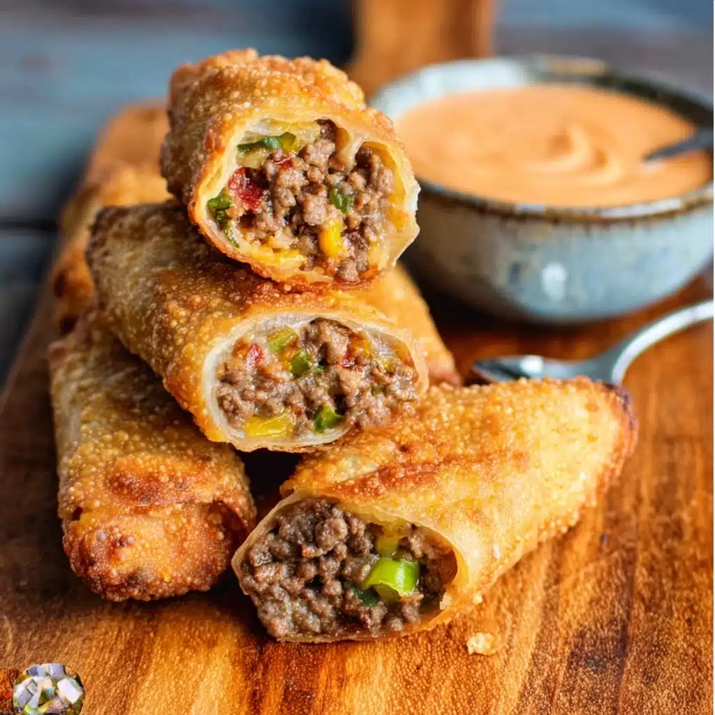 Cheeseburger Egg Rolls with Beef Recipe 4 Cheeseburger Egg Rolls with Beef Recipe - Recipe Image