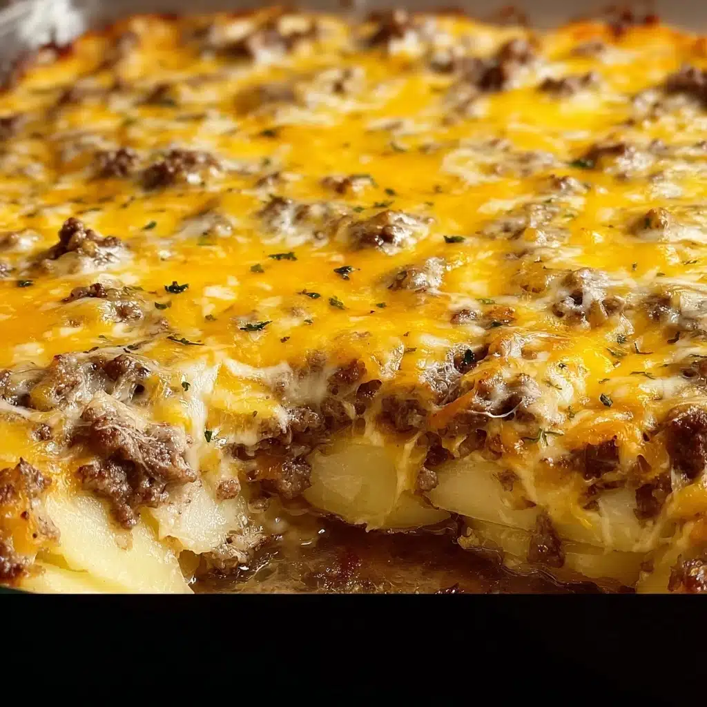 Cheesy Ground Beef & Potato Casserole Recipe - Recipe Image