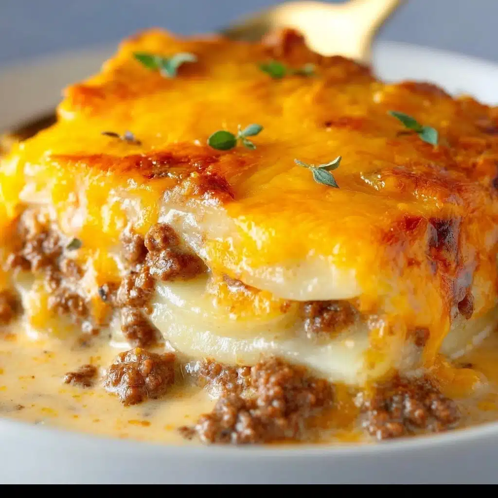 Cheesy Ground Beef & Potato Casserole Recipe - Recipe Image