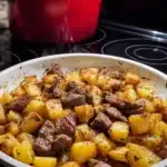 Garlic Butter Beef Bites & Potatoes Recipe
