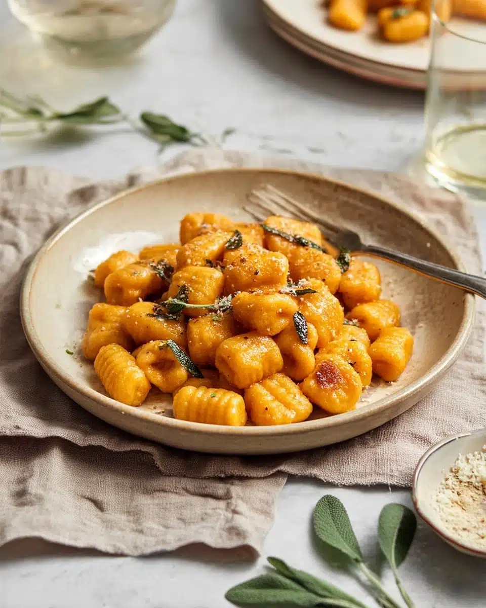 Pumpkin Gnocchi with Sage Butter Sauce Recipe 4 Pumpkin Gnocchi with Sage Butter Sauce Recipe - Recipe Image