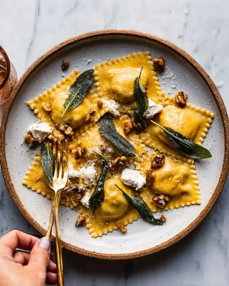 Pumpkin Tortellini with Sage Butter Sauce Recipe