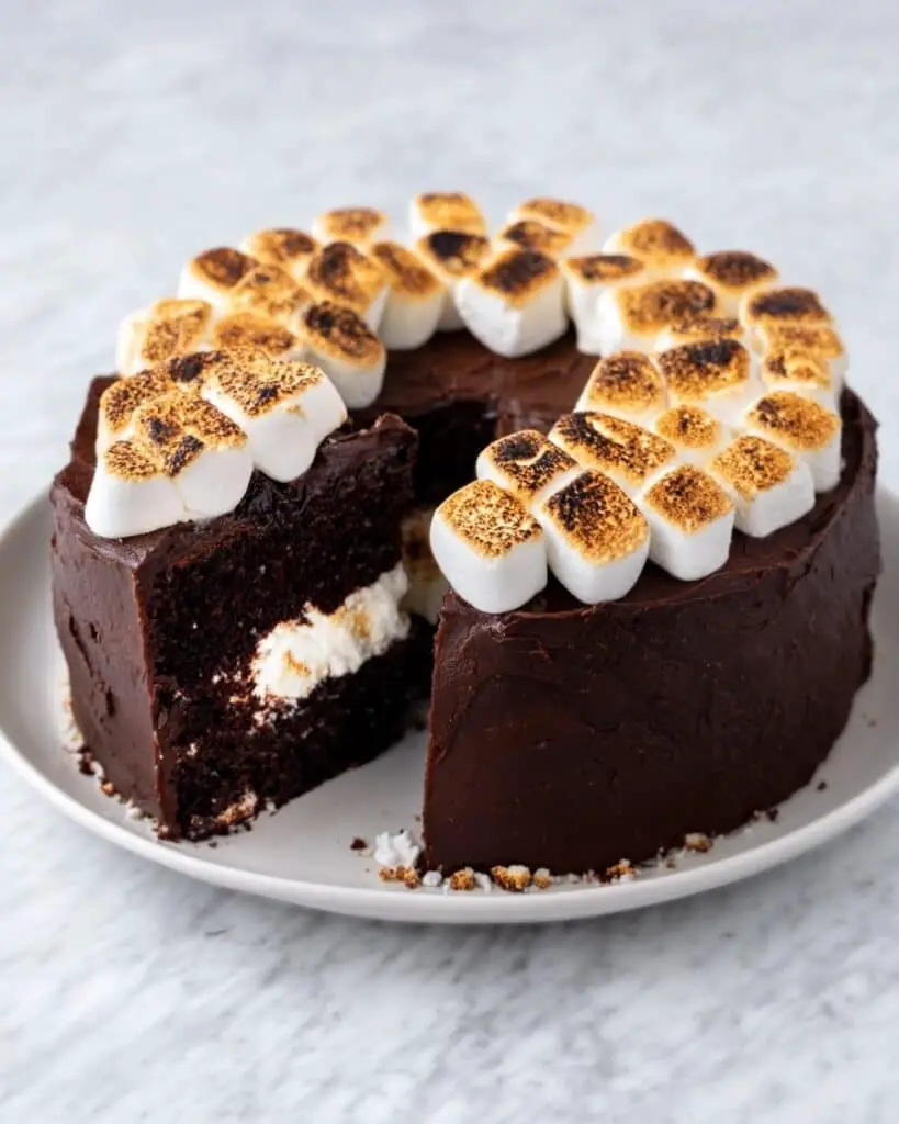 Hot Cocoa Cake with Whipped Marshmallow Frosting Recipe