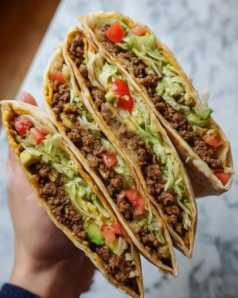 Crunchy Beef Tortilla Folded Wrap Recipe