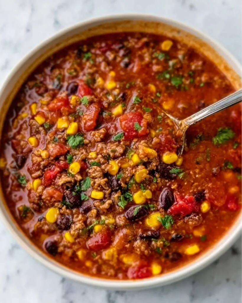Mexican Beef, Tomato, and Bean Soup Recipe