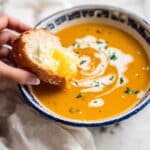 Super Quick Pumpkin Soup with Floating Cheese Toastie Recipe