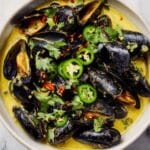 Makrut Lime Leaf and Coconut Mussels Recipe