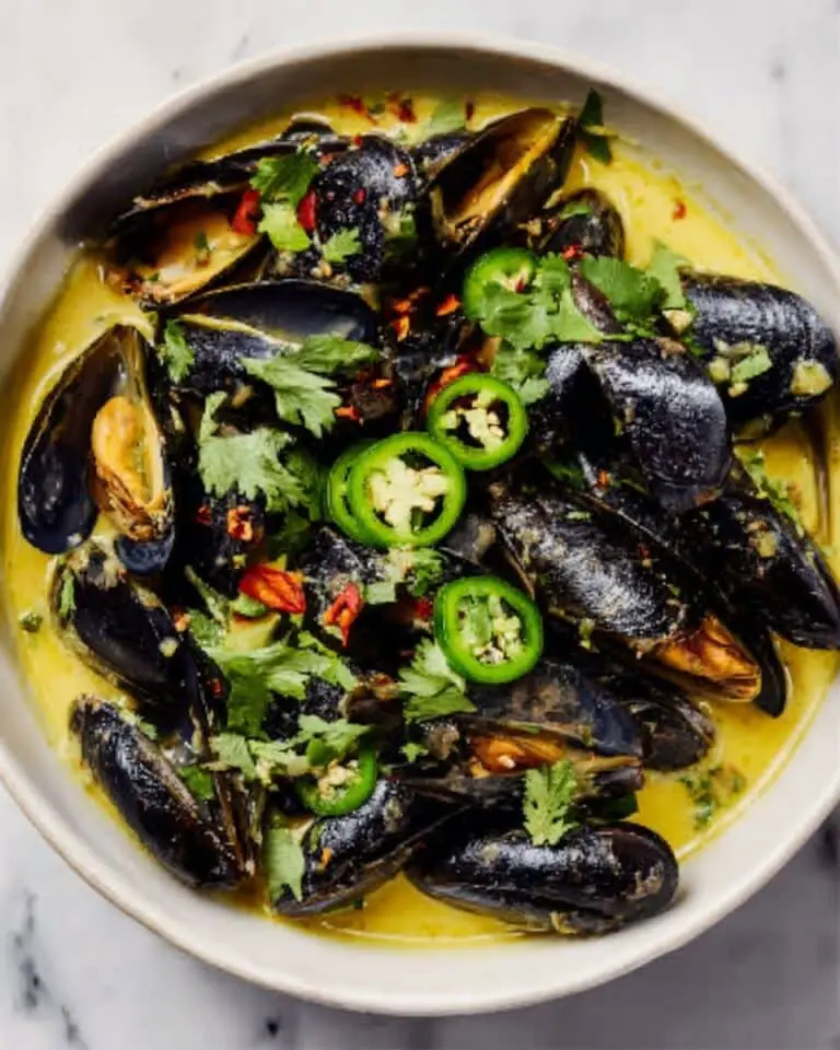 Makrut Lime Leaf and Coconut Mussels Recipe