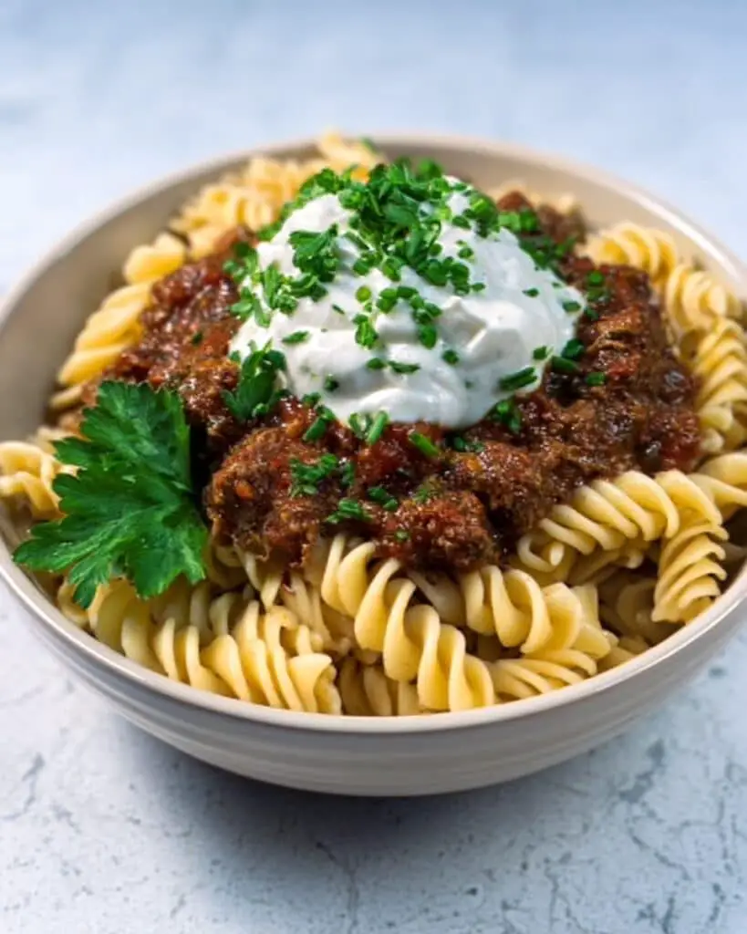 Slow Cooker Beef & Noodles with Mushrooms Recipe