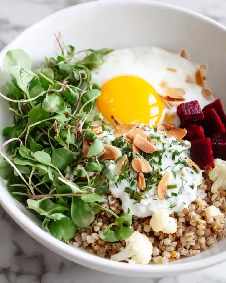 Savory Barley Breakfast Bowl with Mushrooms and Spinach Recipe
