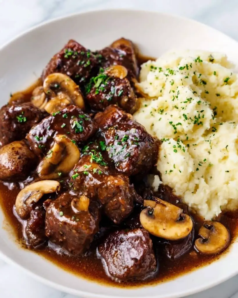 Beef Tenderloin Tips in Mushroom Gravy Recipe