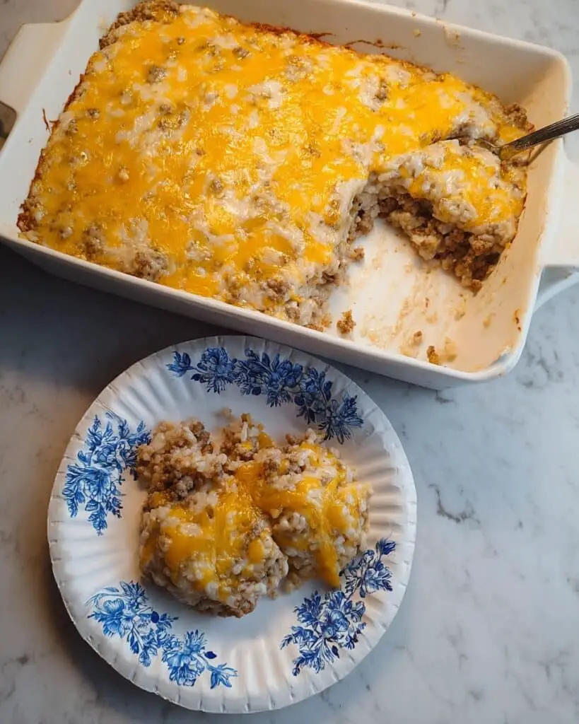 Cheesy Ground Beef Rice Casserole Recipe