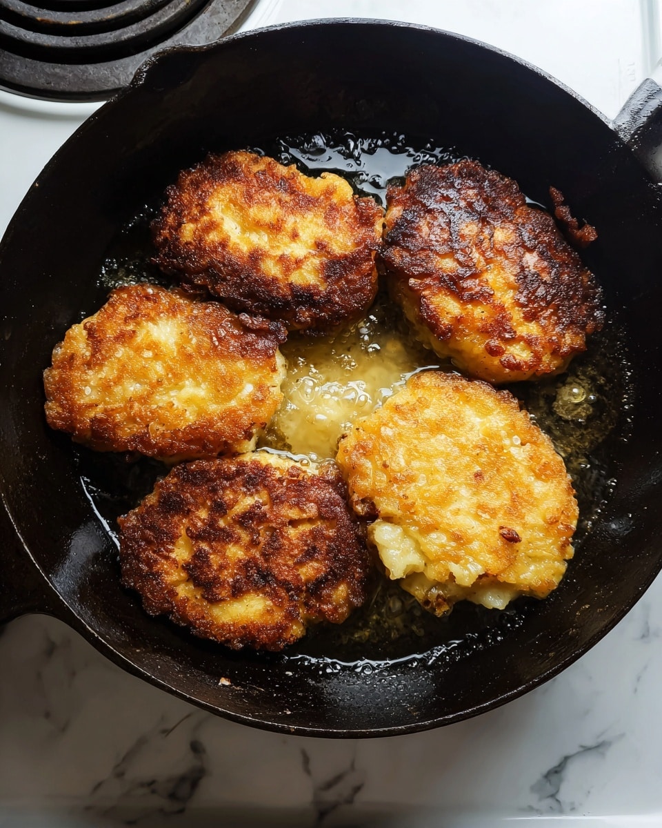 The image shows four round, golden-brown patties with a crispy, slightly darkened outer layer, resting on a white paper towel. The patties have a crunchy texture with some uneven browning and small bits on the surface, suggesting they were fried. The paper towel underneath has some light oil stains, placed on a wooden surface next to a white marbled texture. photo taken with an iphone --ar 4:5 --v 7
