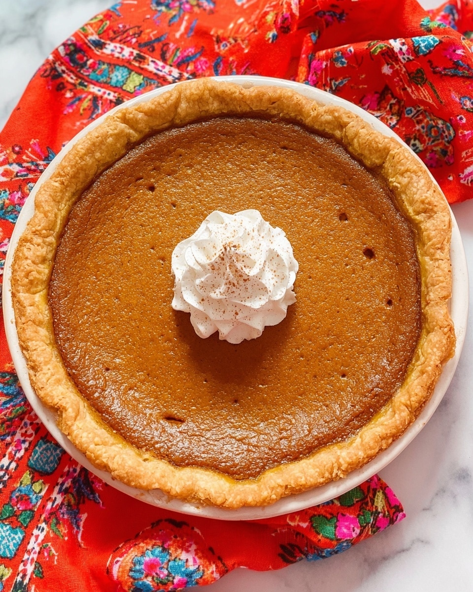A single slice of pumpkin pie sits on a white plate over a white marbled surface. The pie slice has one thick layer of smooth orange filling with a slightly rough texture on top. It is surrounded by a light brown, crumbly crust. On top of the pie slice is a small dollop of white whipped cream with a slight swirl, garnished with thin toasted brown streaks. In the background, part of a fork and some cinnamon sticks are visible, adding a cozy touch. photo taken with an iphone --ar 4:5 --v 7
