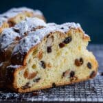 Traditional German Christmas Stollen with Dried Fruits, Nuts, and Marzipan Recipe