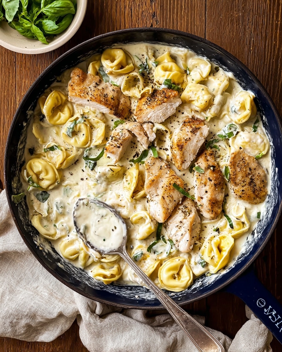 Creamy Pesto Tortellini Bake with Mozzarella Recipe