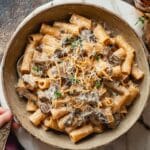 Creamy Steak Pasta with Mushroom & Whiskey Sauce Recipe