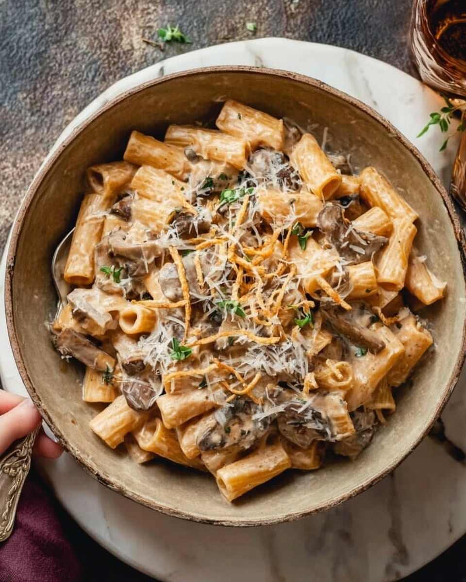 Creamy Steak Pasta with Mushroom & Whiskey Sauce Recipe