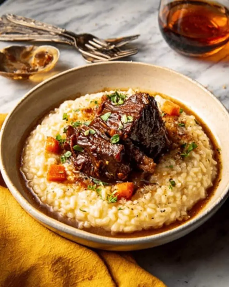 Braised Short Rib Risotto with Mushrooms Recipe