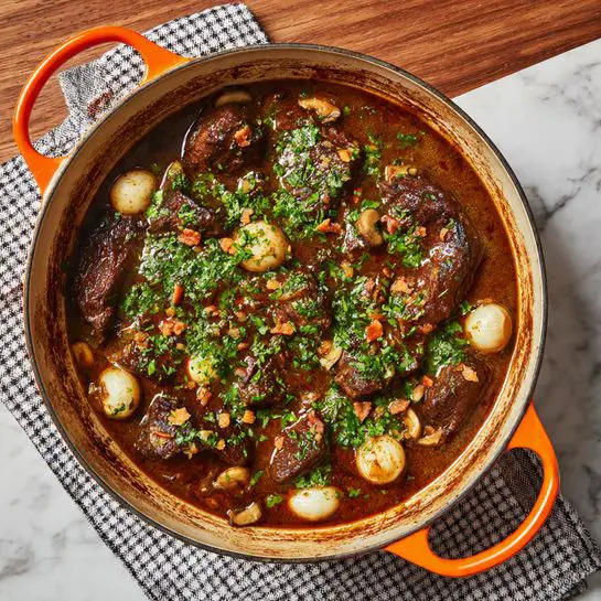 Slow-Cooked Beef Bourguignon Recipe 5 Slow-Cooked Beef Bourguignon Recipe - Recipe Image