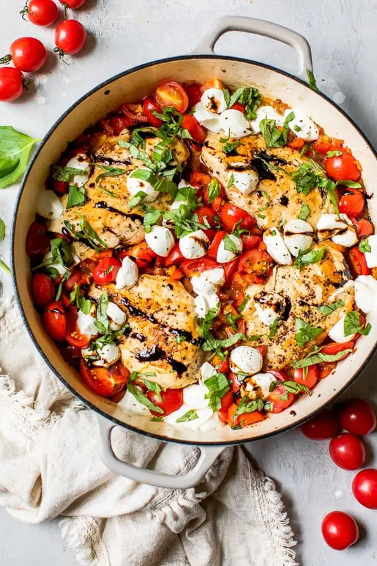 Caprese Chicken with Mozzarella, Basil, and Balsamic Glaze Recipe - Recipe Image