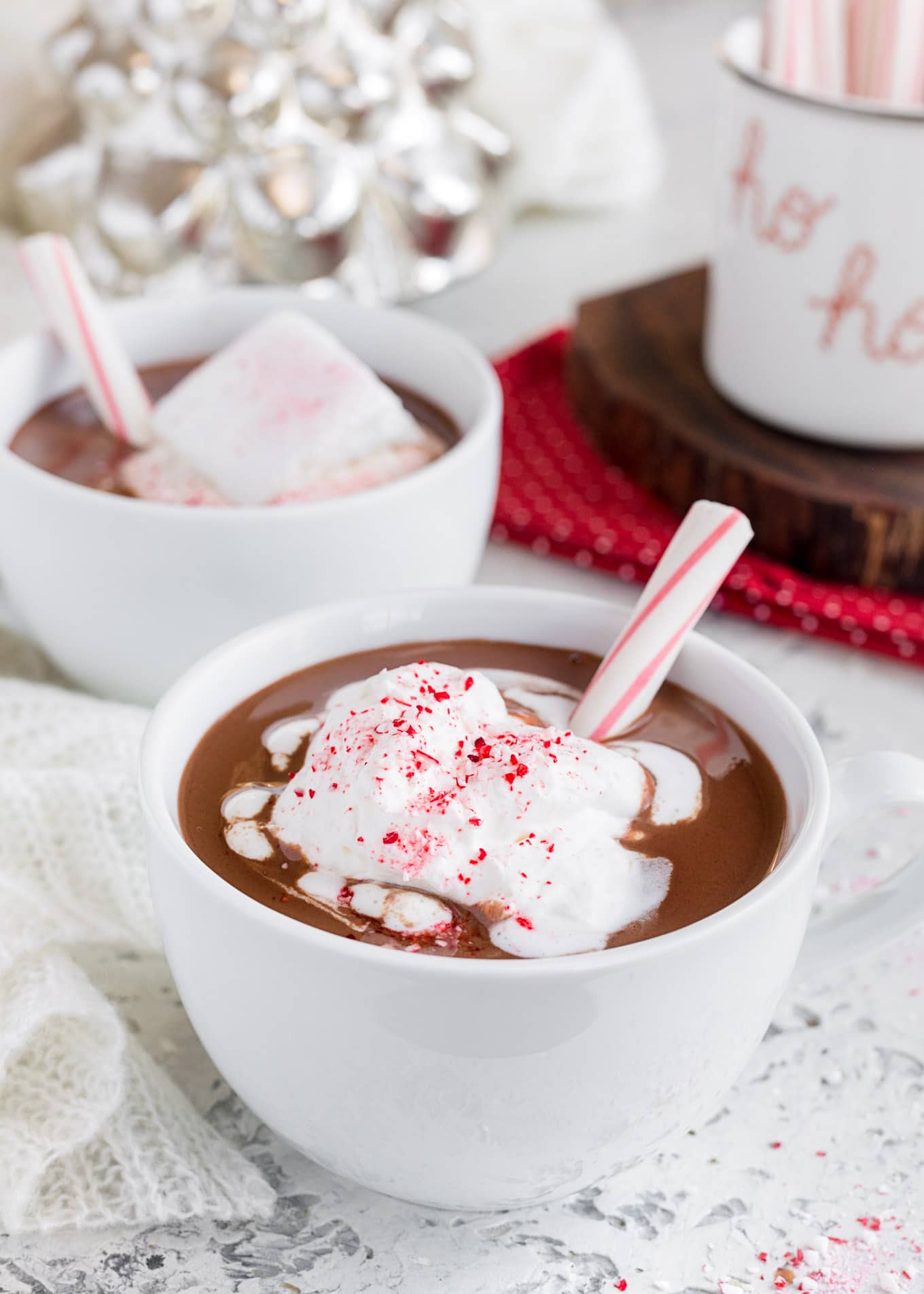 Hot Chocolate with Peppermint Whipped Cream Recipe - Recipe Image