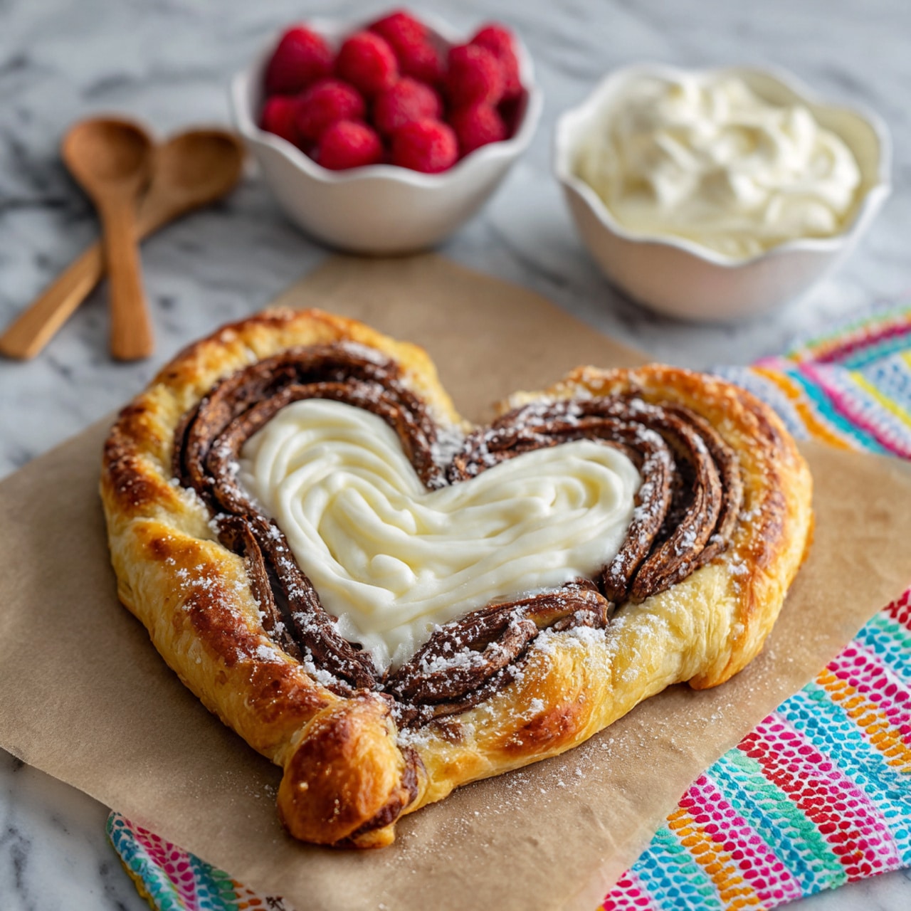 Heart-Shaped Cinnamon Roll Bread Recipe - Recipe Image