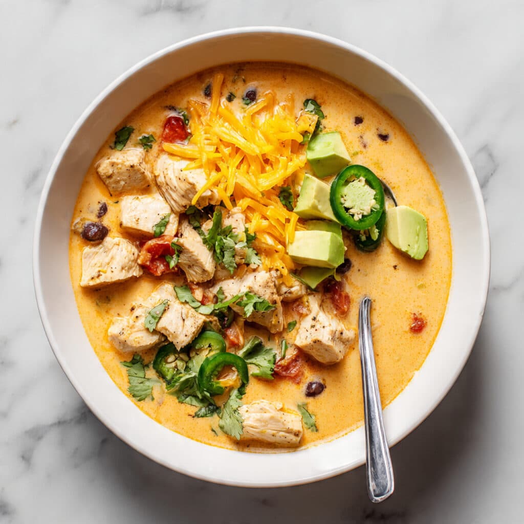 Chicken Tortilla Soup with Avocado Salsa Recipe