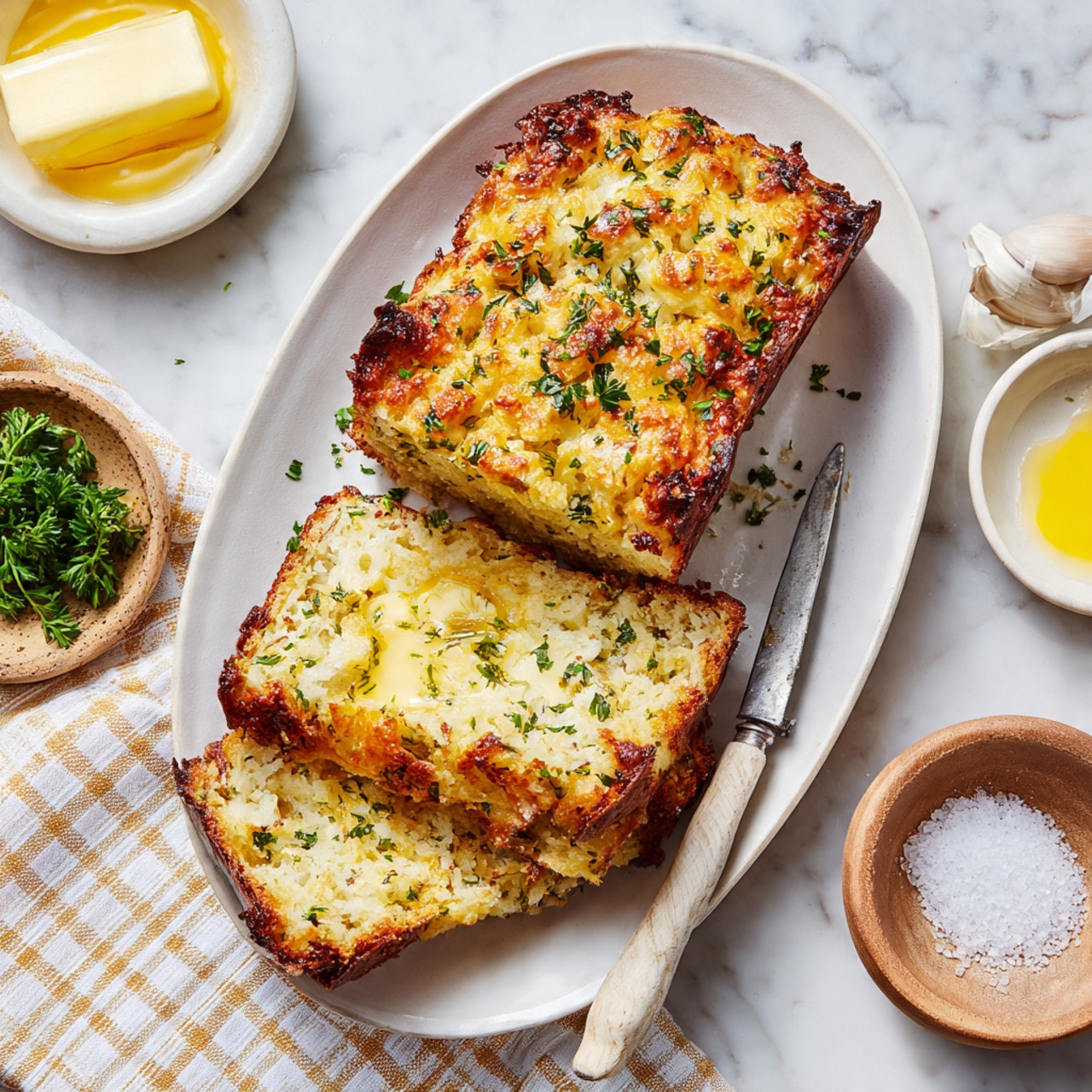 Cheesy Herb Multigrain Bread Recipe - Recipe Image